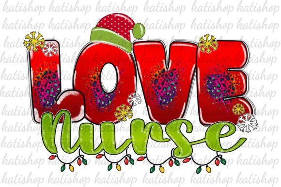 Christmas Love Nurse Red PNG for Crafts & Graphics