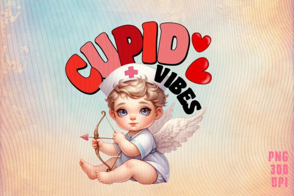 Cupid's Vibes Nurse Valentine Graphics for Crafts