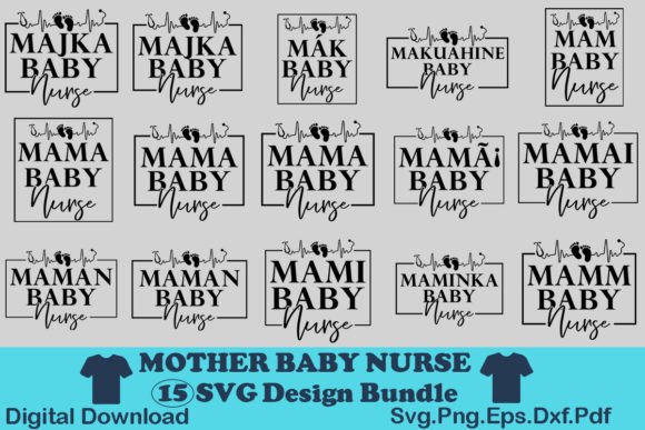 Mother Baby Nurse Graphics for Crafts