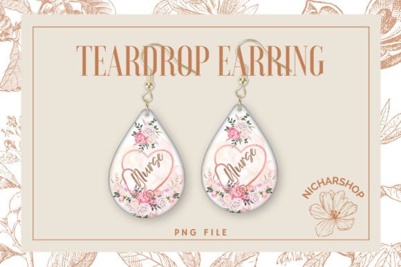 Nurse Flower Graphics for Crafts Branding