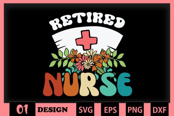 Retired Nurse Floral Hat: Graphics for Crafts