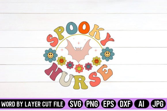 Spooky Nurse Retro Design for Crafts Graphics