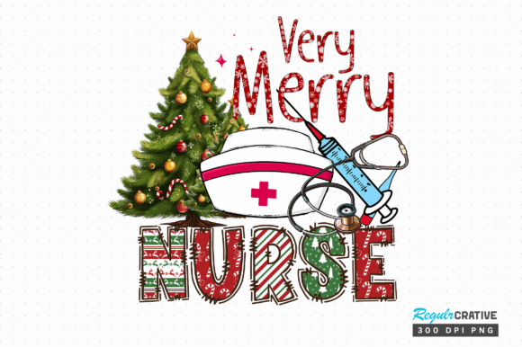Very Merry Nurse Png Design for Crafts & Graphics